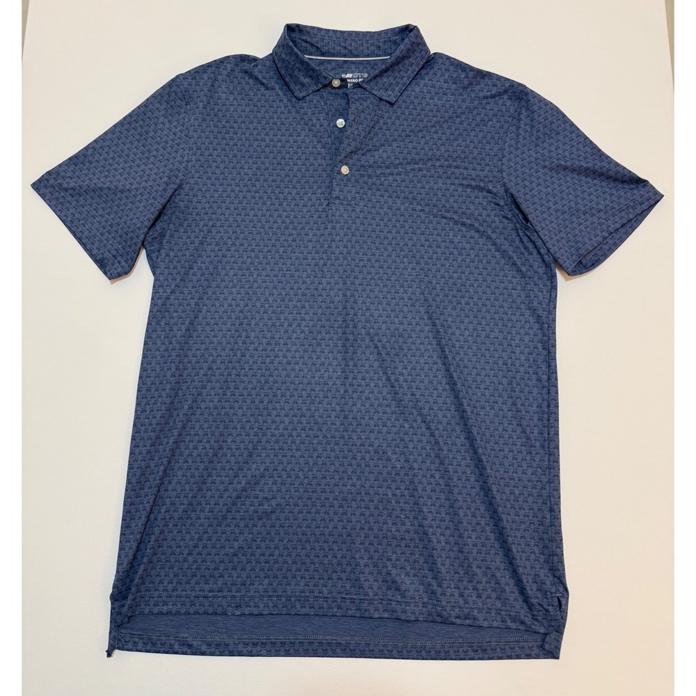 Vineyard Vines Palmero Polo Mens Medium Blue Golf Cart Print OTG Performance